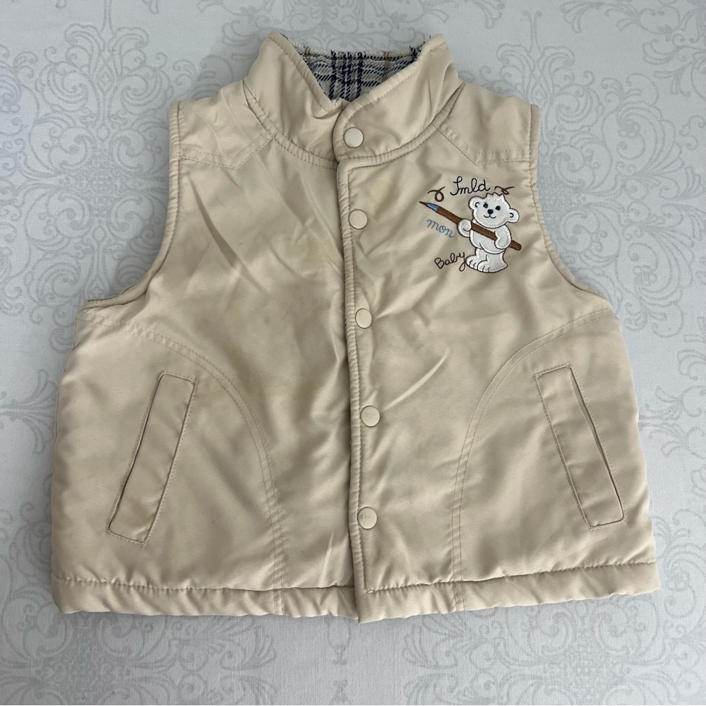 JMLD JyMaLiuhDow Boys Quilted Vest With Snap Buttons and Pockets Size 2